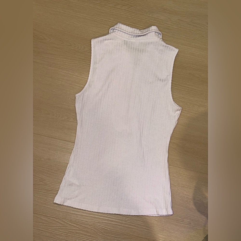 Guess White Sleeveless Zip Tank Top - Picture 3 of 4